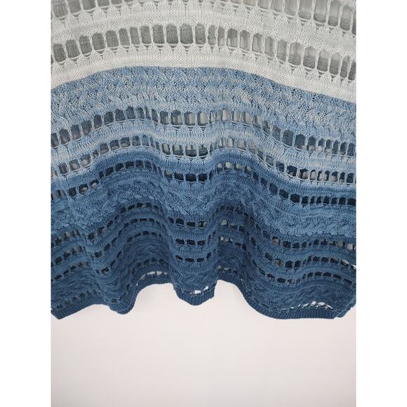 Lane Bryant Woman's Ombre Crochet White Blue Open Knit Pull on Sweater NO Size - Picture 4 of 7
